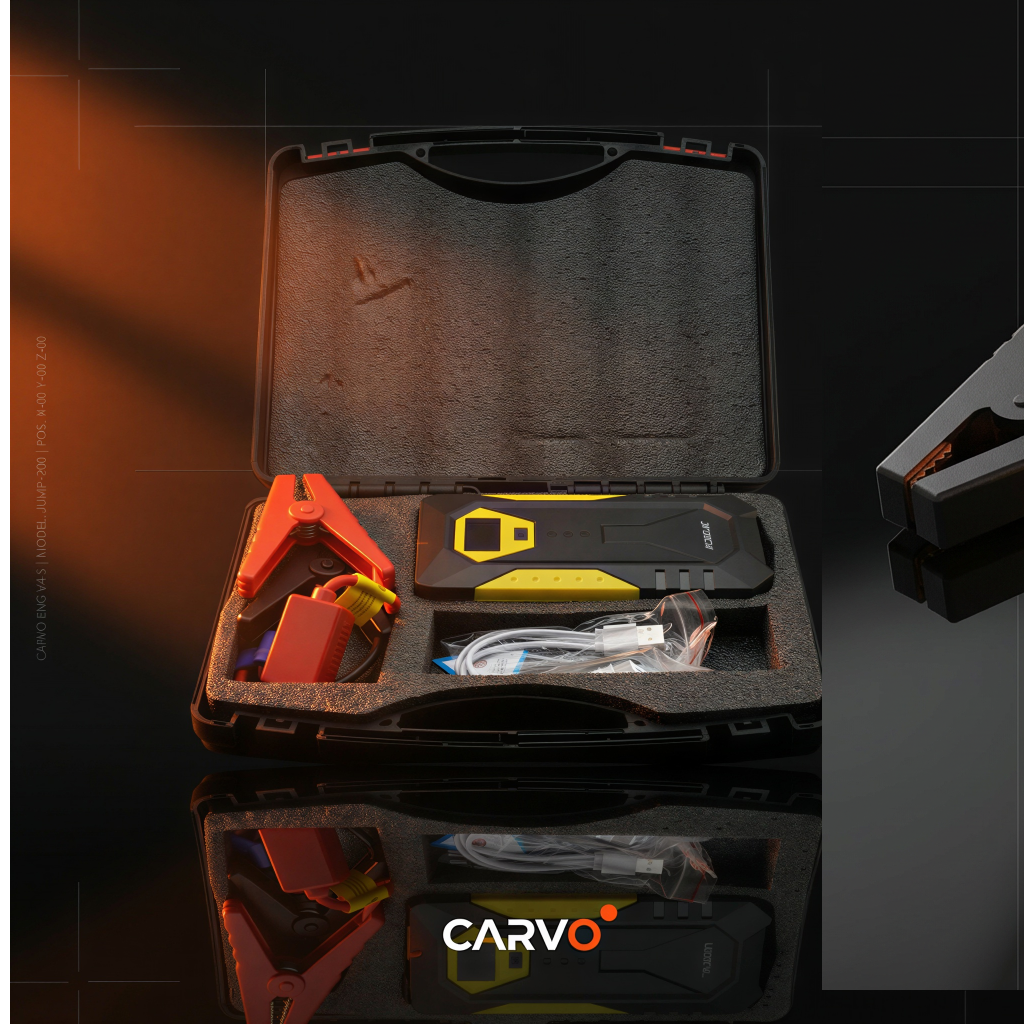 CARVO CoreBoost | בוסטר התנעה אמין לרכב פרטי (800A) סוללה חזקה