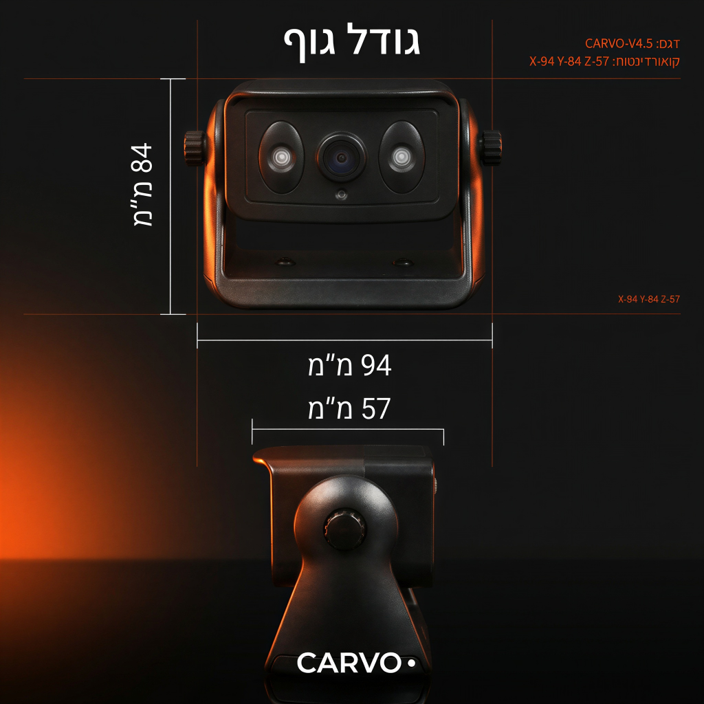 CARVO Vision Guard | מצלמת רוורס אלחוטית סולארית עם הצמדה מגנטית (WiFi)